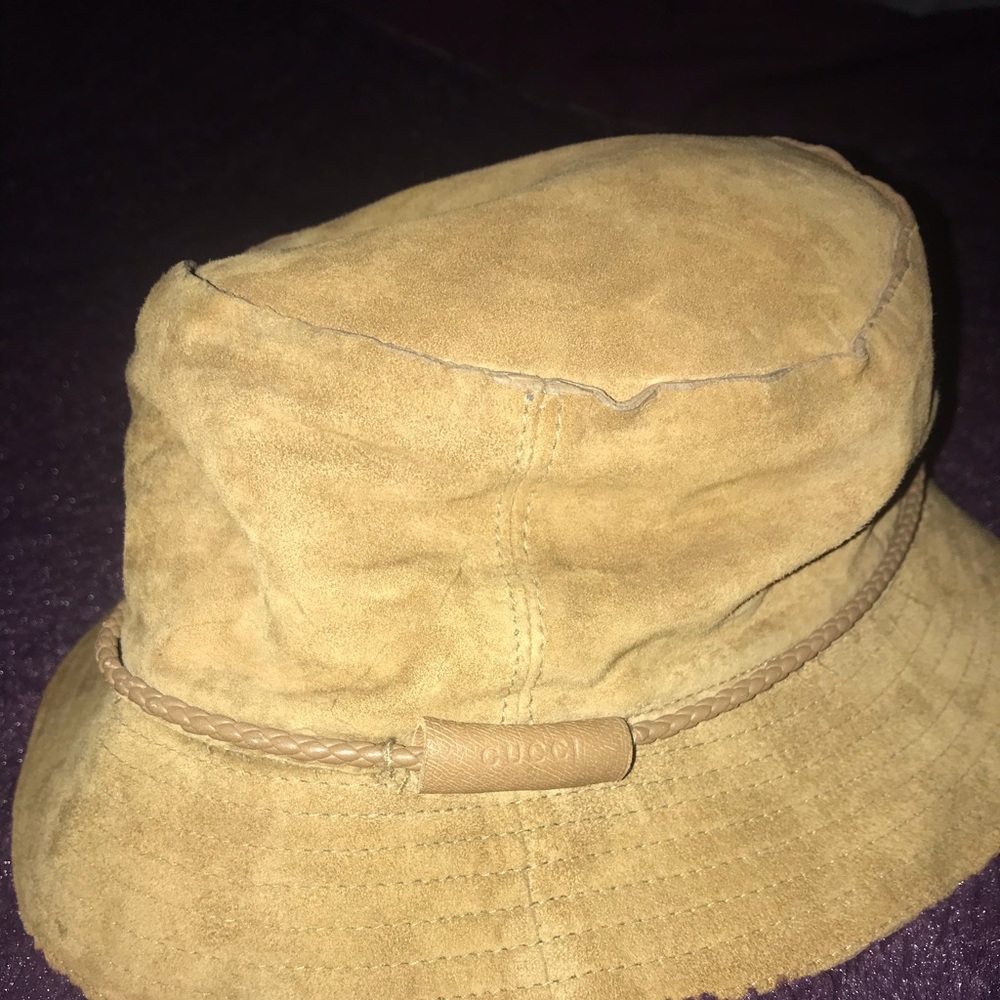 Vintage authentic gucci brown laced bucket hat